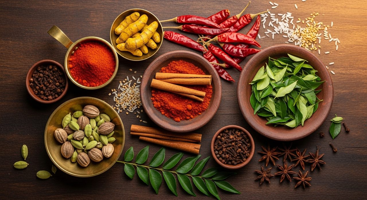 Sri Lankan spices and rice & curry