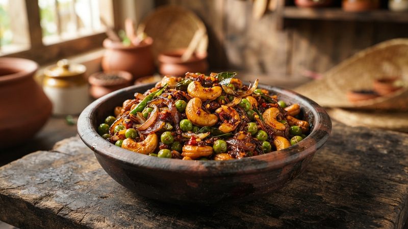 Devilled Cashew and Peas